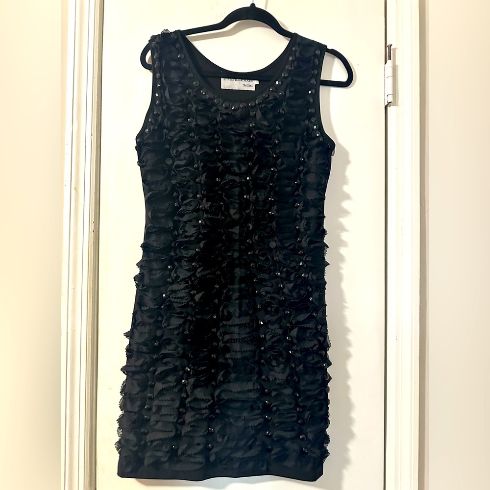 Franccesca Black Sleeveless Ruffle Dress